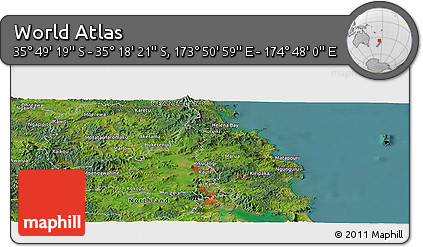 Satellite Panoramic Map of the Area around 35° 33' 50" S, 174° 19' 29" E