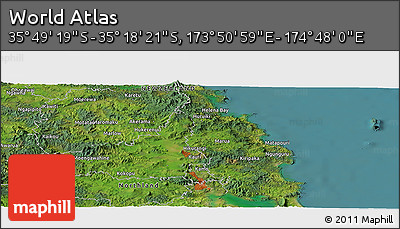 Satellite Panoramic Map of the Area around 35° 33' 50" S, 174° 19' 29" E