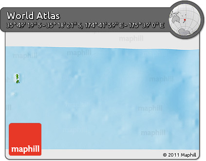 Physical 3D Map of the Area around 35° 33' 50" S, 175° 10' 30" E