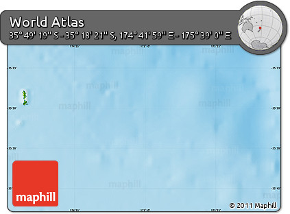 Physical Map of the Area around 35° 33' 50" S, 175° 10' 30" E