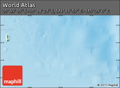 Physical Map of the Area around 35° 33' 50" S, 175° 10' 30" E