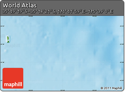 Physical Map of the Area around 35° 33' 50" S, 175° 10' 30" E