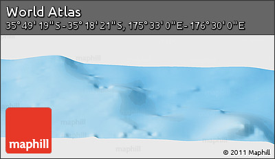 Physical Panoramic Map of the Area around 35° 33' 50" S, 176° 1' 30" E