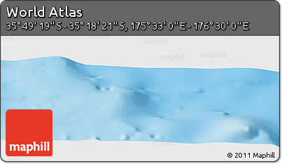Physical Panoramic Map of the Area around 35° 33' 50" S, 176° 1' 30" E
