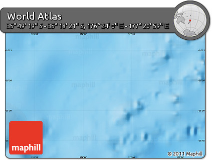 Physical Map of the Area around 35° 33' 50" S, 176° 52' 30" E