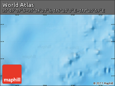 Physical Map of the Area around 35° 33' 50" S, 176° 52' 30" E