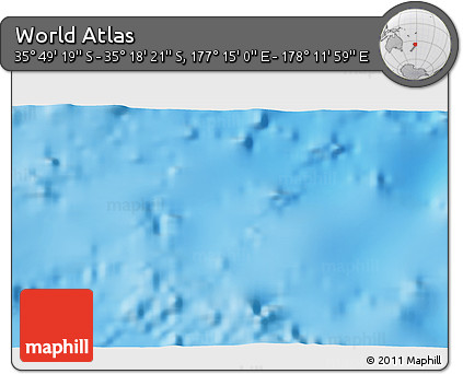 Physical 3D Map of the Area around 35° 33' 50" S, 177° 43' 29" E