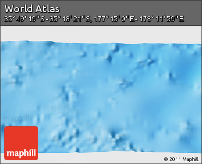 Physical 3D Map of the Area around 35° 33' 50" S, 177° 43' 29" E