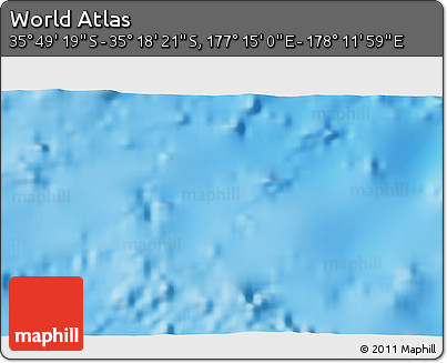 Physical 3D Map of the Area around 35° 33' 50" S, 177° 43' 29" E