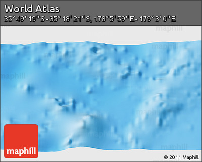 Physical 3D Map of the Area around 35° 33' 50" S, 178° 34' 29" E