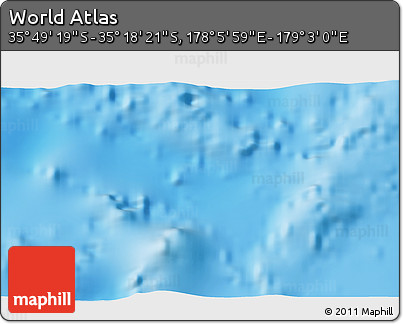 Physical 3D Map of the Area around 35° 33' 50" S, 178° 34' 29" E