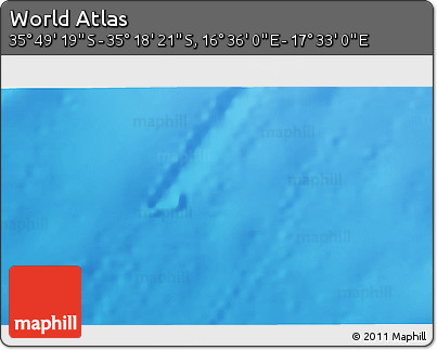 Physical 3D Map of the Area around 35° 33' 50" S, 17° 4' 30" E