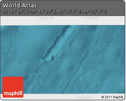 Satellite 3D Map of the Area around 35° 33' 50" S, 17° 4' 30" E