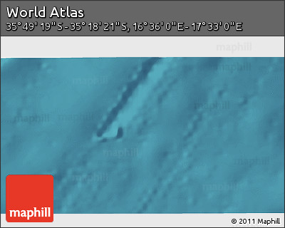 Satellite 3D Map of the Area around 35° 33' 50" S, 17° 4' 30" E