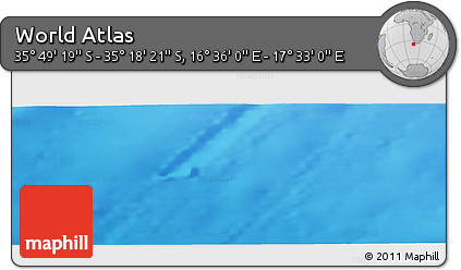 Physical Panoramic Map of the Area around 35° 33' 50" S, 17° 4' 30" E