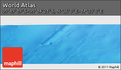 Physical Panoramic Map of the Area around 35° 33' 50" S, 17° 4' 30" E