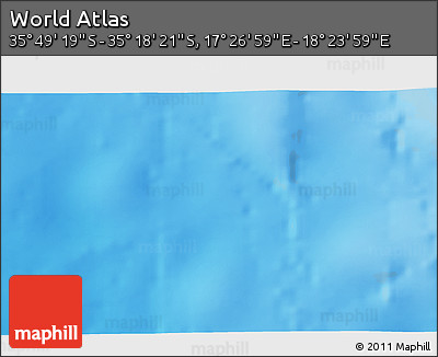 Physical 3D Map of the Area around 35° 33' 50" S, 17° 55' 29" E