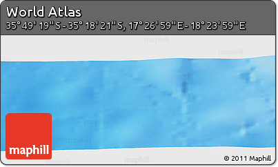Shaded Relief Panoramic Map of the Area around 35° 33' 50" S, 17° 55' 29" E