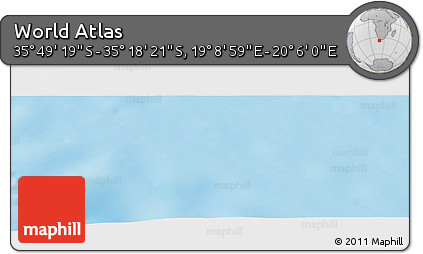 Physical Panoramic Map of the Area around 35° 33' 50" S, 19° 37' 30" E