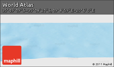 Physical Panoramic Map of the Area around 35° 33' 50" S, 19° 37' 30" E