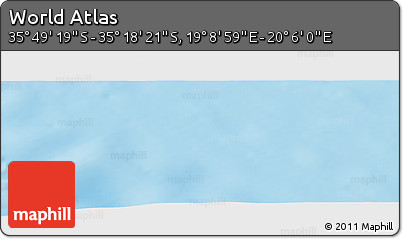 Physical Panoramic Map of the Area around 35° 33' 50" S, 19° 37' 30" E