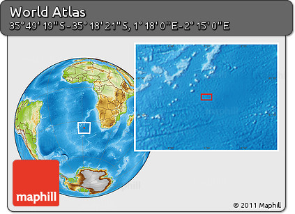 Physical Location Map of the Area around 35° 33' 50" S, 1° 46' 29" E