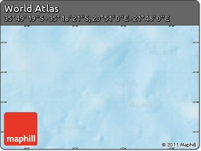 Physical Map of the Area around 35° 33' 50" S, 21° 19' 30" E