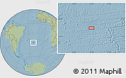 Savanna Style Location Map of the area around 35° 33' 50" S, 21° 10' 29" W, hill shading