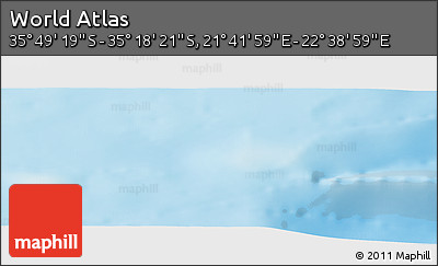 Physical Panoramic Map of the Area around 35° 33' 50" S, 22° 10' 29" E