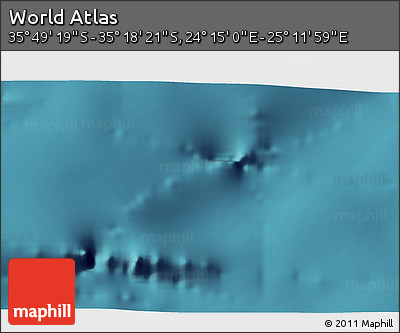 Satellite 3D Map of the Area around 35° 33' 50" S, 24° 43' 30" E