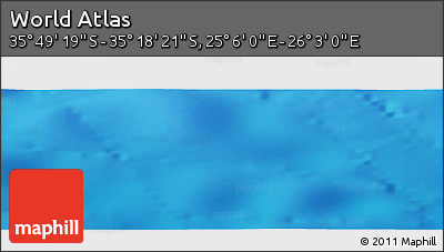 Physical Panoramic Map of the Area around 35° 33' 50" S, 25° 34' 30" E