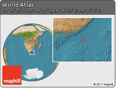 Satellite Location Map of the Area around 35° 33' 50" S, 28° 7' 30" E