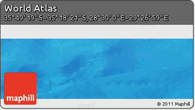 Physical Panoramic Map of the Area around 35° 33' 50" S, 28° 58' 30" E