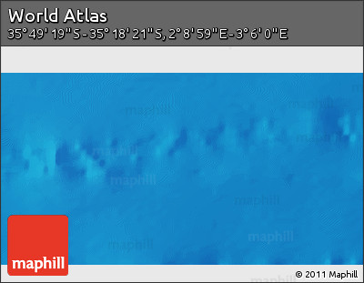 Physical 3D Map of the Area around 35° 33' 50" S, 2° 37' 30" E