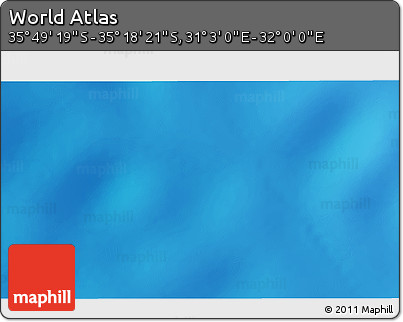 Physical 3D Map of the Area around 35° 33' 50" S, 31° 31' 29" E