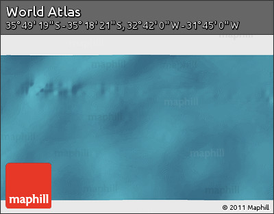 Satellite 3D Map of the Area around 35° 33' 50" S, 32° 13' 30" W