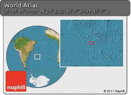 Satellite Location Map of the Area around 35° 33' 50" S, 32° 13' 30" W