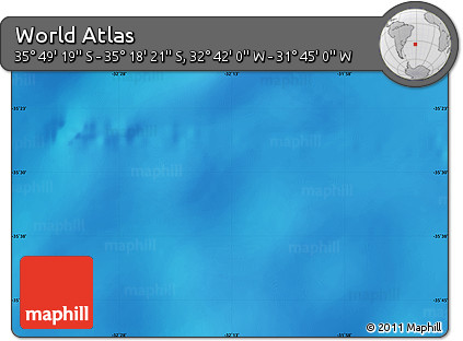 Physical Map of the Area around 35° 33' 50" S, 32° 13' 30" W
