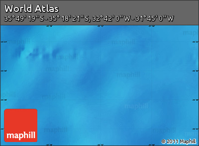Physical Map of the Area around 35° 33' 50" S, 32° 13' 30" W