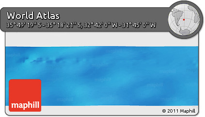 Shaded Relief Panoramic Map of the Area around 35° 33' 50" S, 32° 13' 30" W