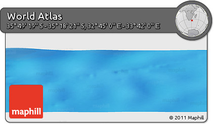 Physical Panoramic Map of the Area around 35° 33' 50" S, 33° 13' 30" E