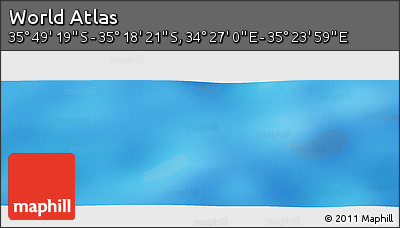 Physical Panoramic Map of the Area around 35° 33' 50" S, 34° 55' 29" E