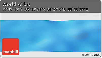 Physical Panoramic Map of the Area around 35° 33' 50" S, 34° 55' 29" E
