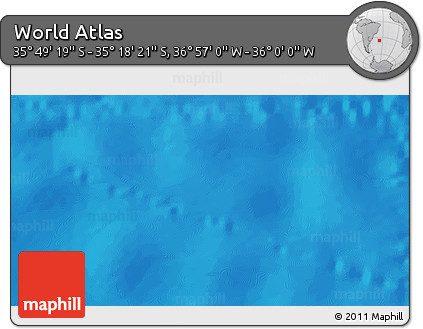 Physical 3D Map of the Area around 35° 33' 50" S, 36° 28' 30" W