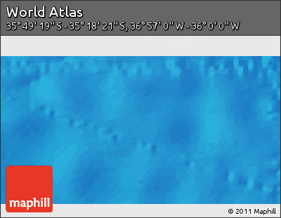 Physical 3D Map of the Area around 35° 33' 50" S, 36° 28' 30" W