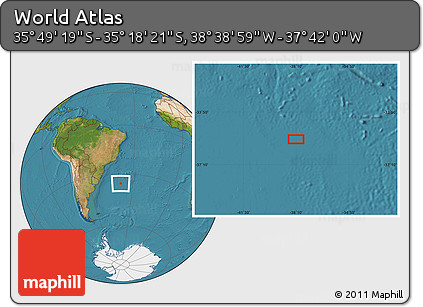 Satellite Location Map of the Area around 35° 33' 50" S, 38° 10' 29" W
