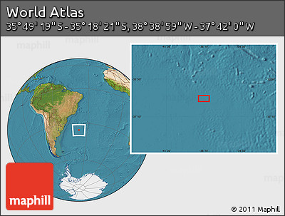 Satellite Location Map of the Area around 35° 33' 50" S, 38° 10' 29" W