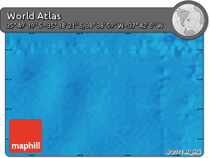 Physical Map of the Area around 35° 33' 50" S, 38° 10' 29" W