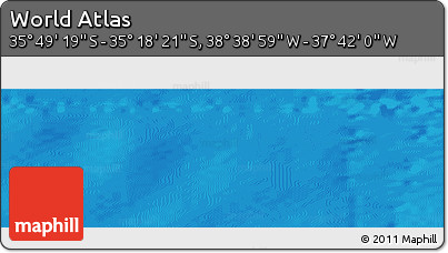 Shaded Relief Panoramic Map of the Area around 35° 33' 50" S, 38° 10' 29" W
