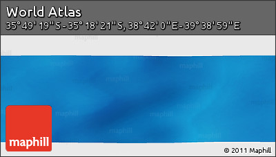 Physical Panoramic Map of the Area around 35° 33' 50" S, 39° 10' 29" E
